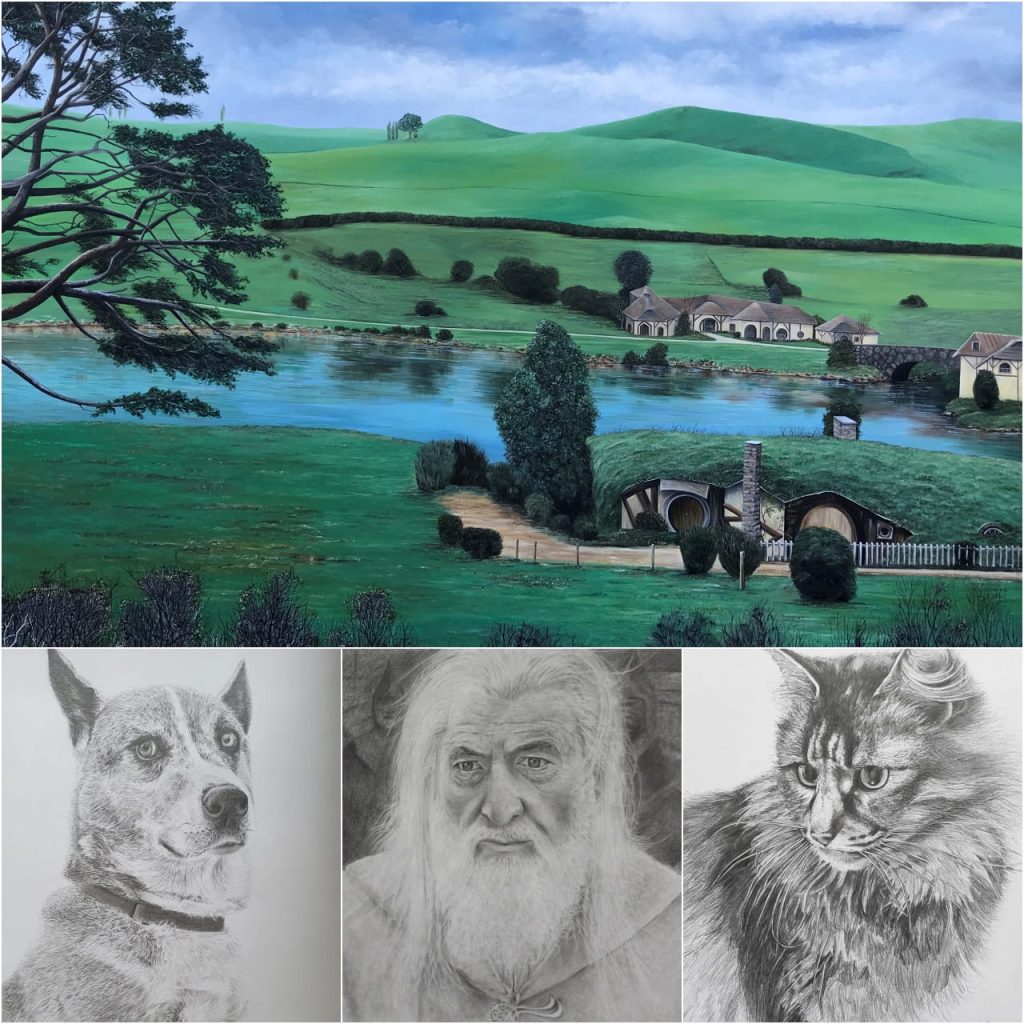 A photo collage showcasing artworks by artist: Stuart Ian Currie.