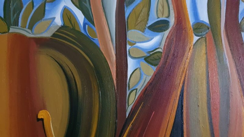 A 'detail' photo of the oil painting Wonderland.